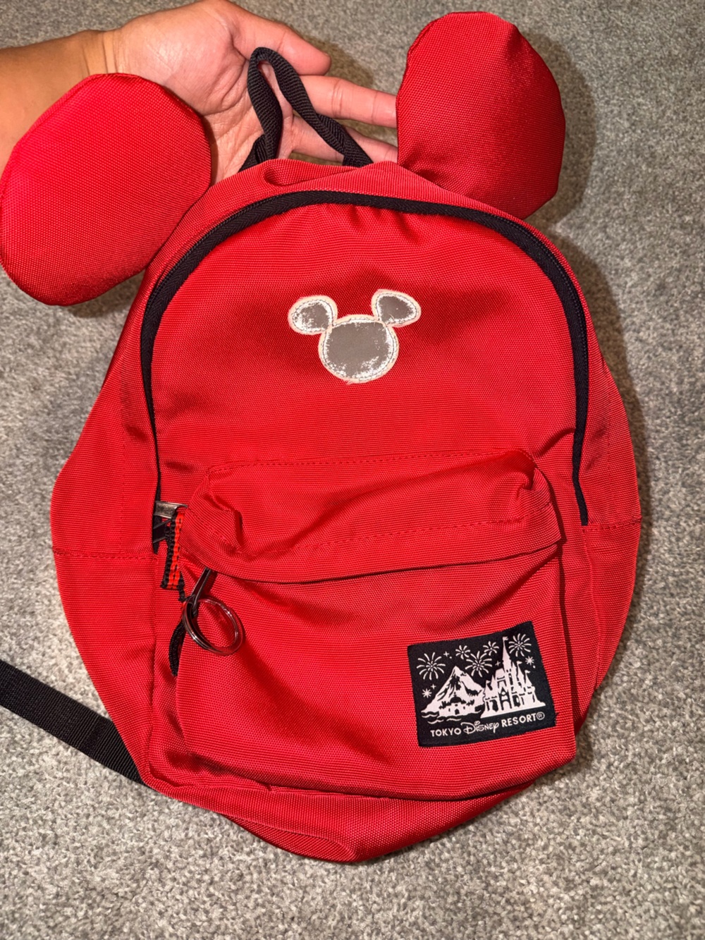 Disneyland Tokyo Kids Red Mickey Ear Backpack -